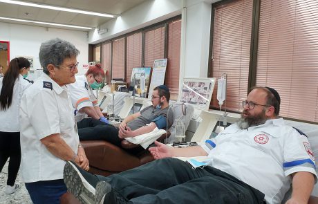 מתנדבי מד"א שחלו בקורנה תרמו פלסמה